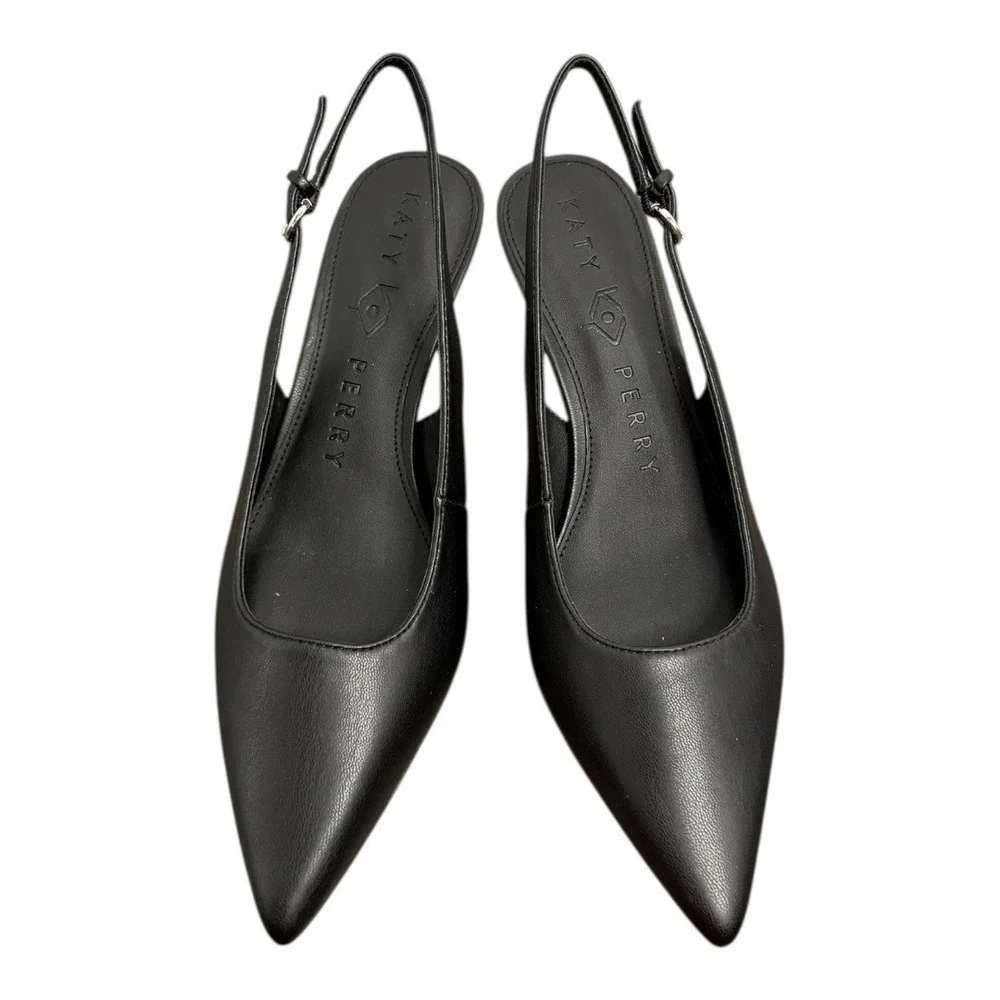 Katy Perry The Oceanview Slingback Heels Softy Nappa Black 8 NIB‎